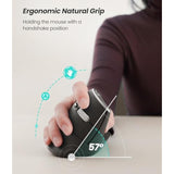 M510 Vertical Mouse Wireless, Ergonomic Mouse For Comfy Tracking, 3 Adjustable Dpi (800-1200-1600), 2.4G Wireless Vertical Mouse With 6 Buttons, Compatible With Windows, Mac Os, Laptop, Pc, Grey