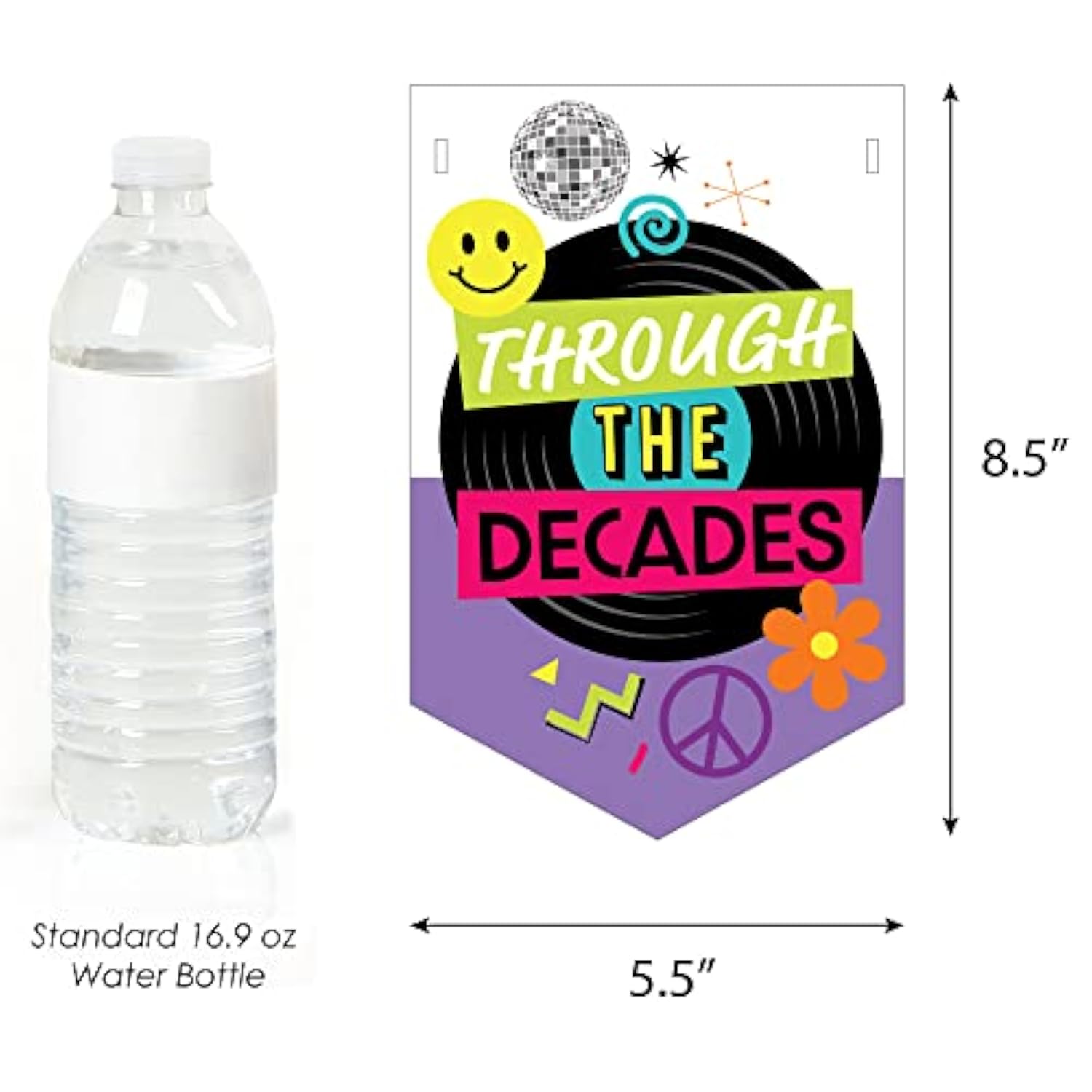 Big Dot of Happiness Through the Decades - Party Bunting Banner, Theme 50s, 60s, 70s, 80s, 90s Nostalgia, Wall Sign for Parties, Through the Years Decorations