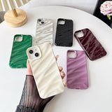 For Iphone 13 Case,Water Ripple Pattern Curly Wave Shape Soft Phone Case (Wine Red)