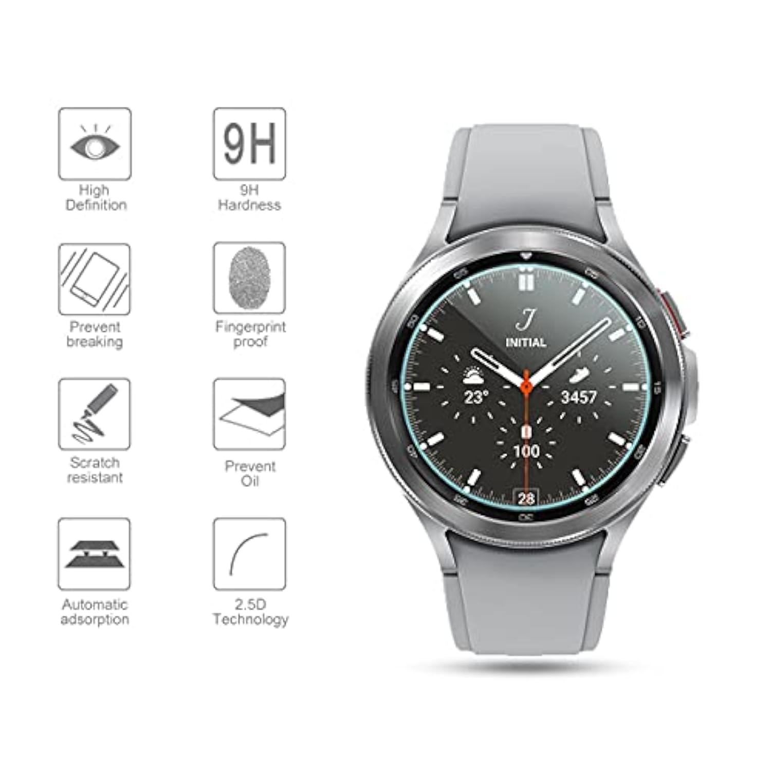 4-Pack For Samsung Galaxy Watch 4 Classic 42Mm Screen Protector, [Anti-Scratch] 2.5D 9H Hardness Ultra-Thin Tempered Glass Screen Protective Film