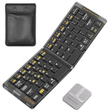 Foldable Keyboard And Mouse(2.4G),F01 Folding Bluetooth Keyboard And Mouse Combo For Business And Travel,Portable Keyboard For Laptop Ipads Tablets,For Windows/Android/Ios-Silver Square Mouse