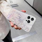 For Iphone 16 Pro Max Bling Liquid Castle Fireworks Case, Cute Luxury Sparkle Flowing Glitter Quicksand Shockproof Protective Case Cover For Girls Women Kids (Pink)