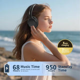 Bluetooth Headphones Over Ear 68H Playtime 6 Eq Wireless Headset With Microphone Hifi Stereo Foldable Lightweight Deep Bass For Travel Home Office Cellphone Blue