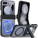 For Samsung Galaxy Z Flip 6 Case Compatible With Magsafe [Hinge Protection? Kickstand][Built-In Screen Protector] 12Ft Military Shockproof Full Body Phone Case For Galaxy Z Flip 6 (Black)