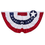 American Flag Bunting Outdoor 3X6 Ft Usa Us Pleated Fan Flag Embroidered Stars For 250 Year Anniversary Patriotic, Memorial Day, 4Th Of July Outside Banner