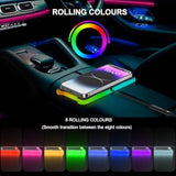 Wireless Car Charger Pad, 15W Rgb Wireless Charger For Car Type C Non Slip Charging Pad For Car Compatible With Airpods Iphone 16/15/14/13/12,Samsung Google (30Cm Cable)