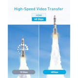 Anker HDMI Cable 8K@60Hz, 6ft Ultra HD 4K@120Hz HDMI to HDMI Cord, 48 Gbps Cer