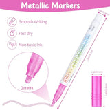 Double Line Outline Markers, Squiggles Shimmer Markers Set, 36 Pack Self Outline Metallic Glitter Marker Pens For Christmas,Art, Drawing, Writing, Greeting Cards, Diy, Scrapbook, Easter Eggs