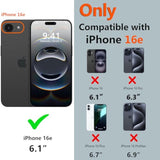 For Iphone 16E Case Waterproof, [Shockproof] [Dustproof] [Ip68 Waterproof] Full-Body Hard Case Built-In [Lens Screen Protection] For Diving Case (Black, For Iphone 16E 6.1In)
