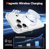 For Iphone 17 Pro Case: Clear Magnetic Transparent Phone Cases With Screen Protector Slim Anti Yellowing Military Grade Drop Protection Rugged Shockproof Protective Cell Phone Cover (Pink)