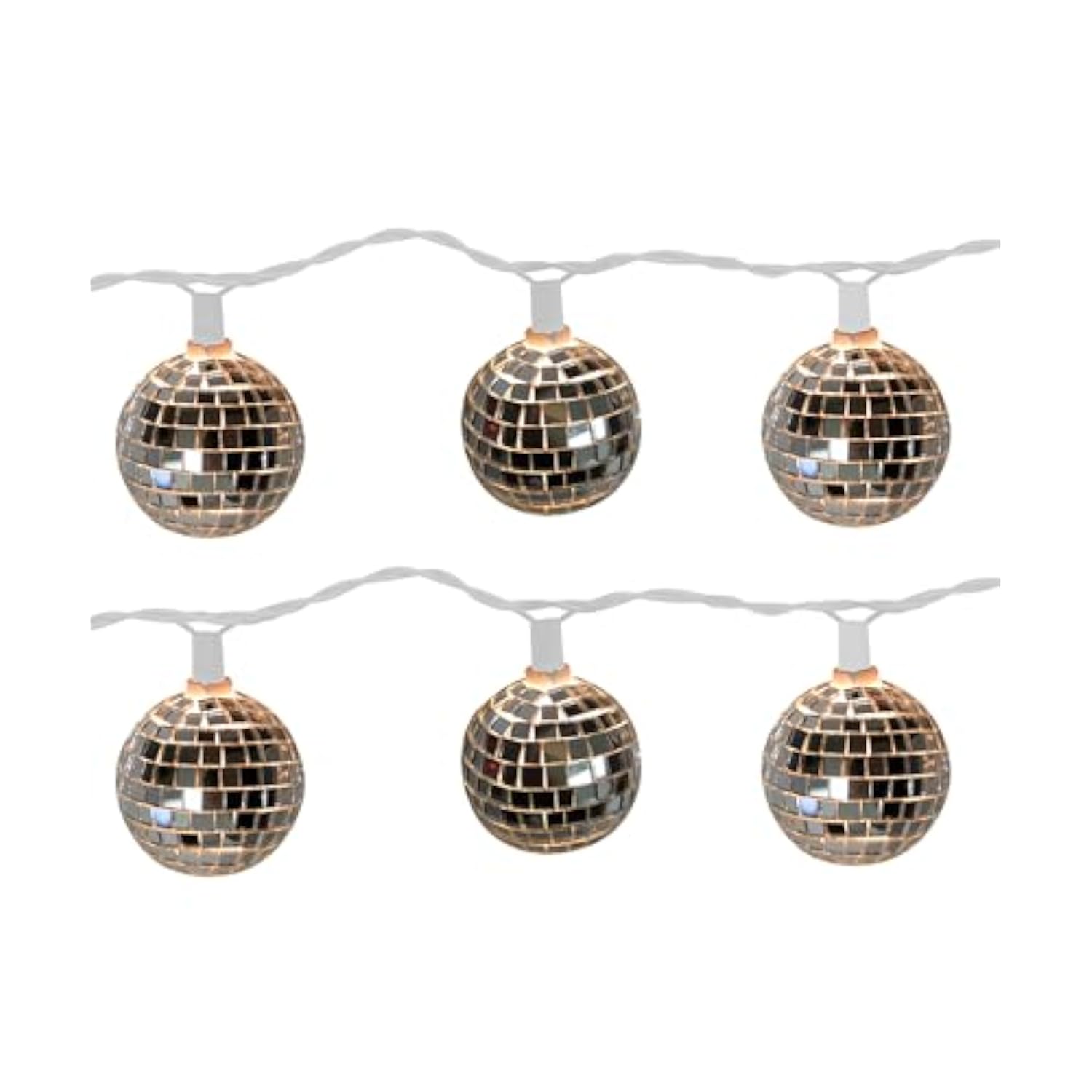 11 Ft Disco Ball String Lights - Novelty Christmas Lights With 10 Count Lights For Home, Room Décor