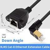 Ethernet Adapter 90 Degree Cable, Cat8 Extreme Thin Down Angled Rj45 Male To F