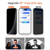 4-Pack Privacy Screen Protector For Iphone 15 Pro Max [Auto-Alignment Kit] [10X Military Grade Protection] 9H Shatterproof Tempered Glass Compatible 15 Pro Max 6.7" Case-Friendly, Zero Bubble