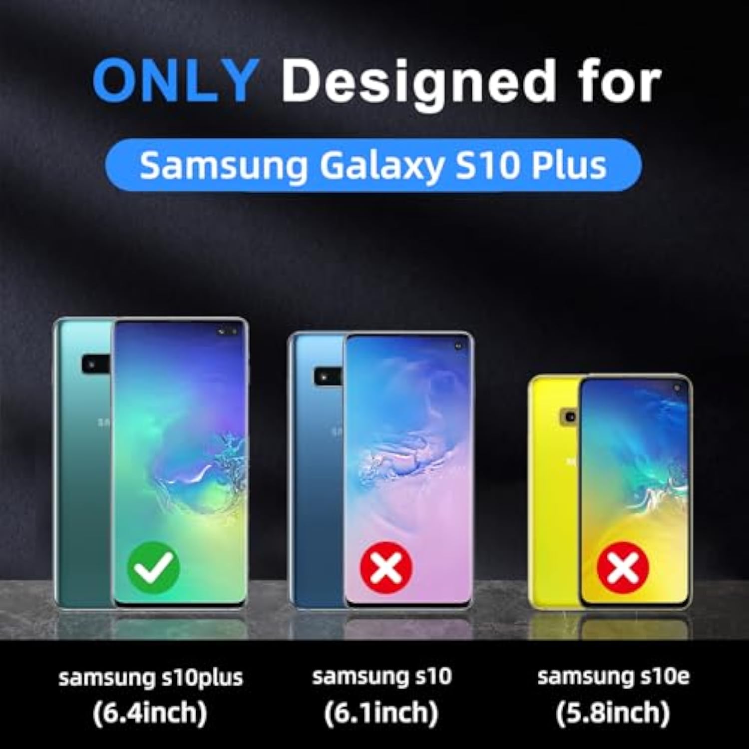 For Samsung Galaxy S10 Plus Case,[Compatible With Magsafe] [Military Grade Drop Tested] Shockproof Magnetic Tough Rugged Protective Phone Case -6.4 Inch (Black)