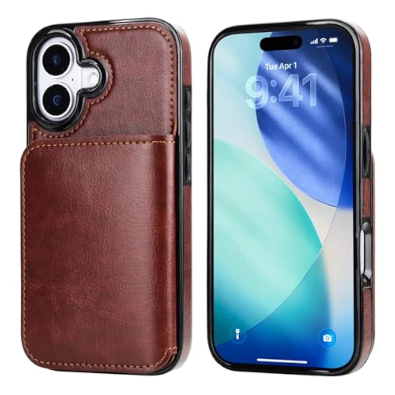 Leather Wallet Case for iPhone 17 with Credit Card Holder and Money Pocket