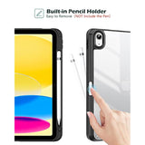 Procase For (A16) 11Th Generation 11 Inch 2025/10Th Generation 10.9 Inch 2022 Case With Pencil Holder, Hybrid 11 10 Case With Clear Back, Supports Auto Wake/Sleep -Black