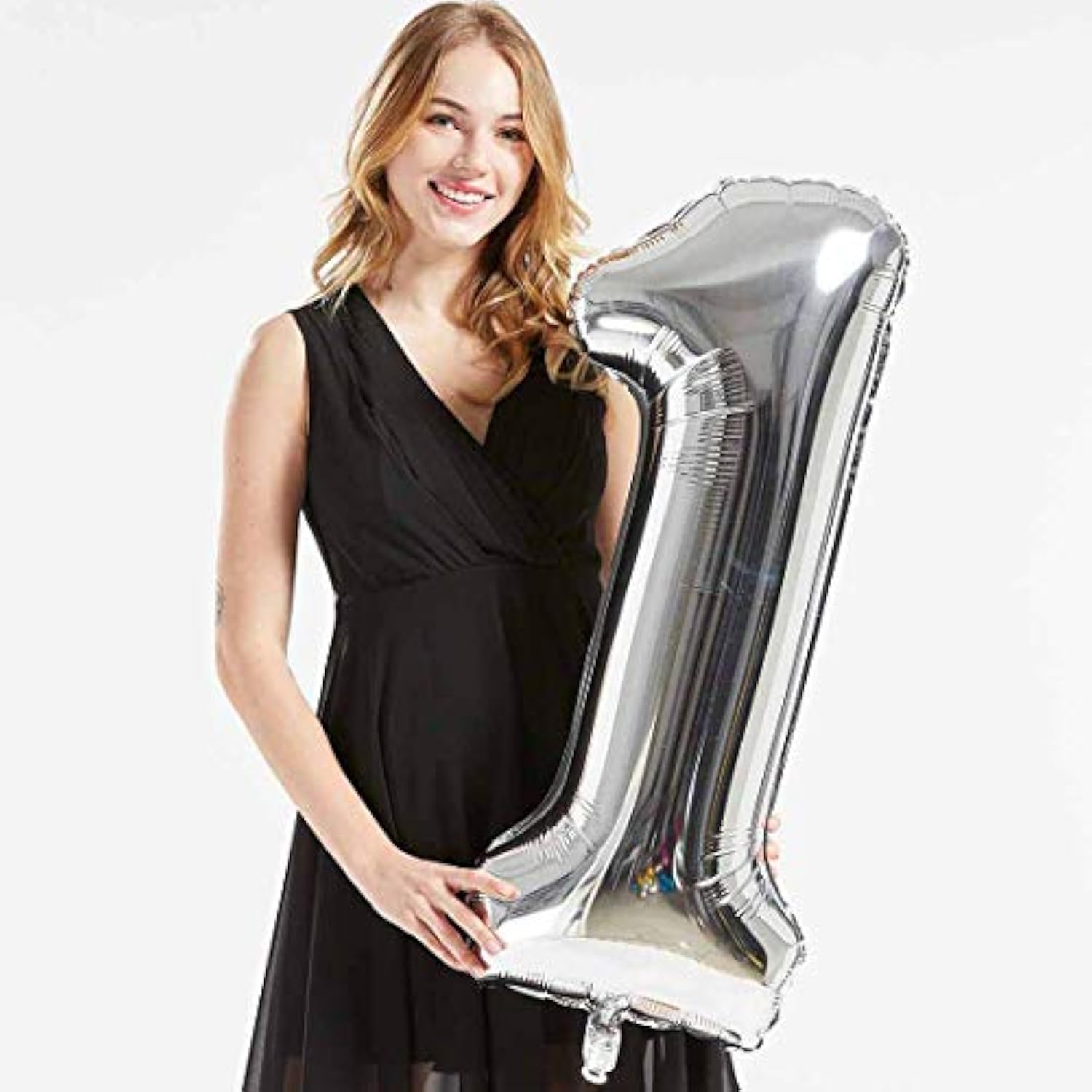 40Inch Silver Foil 100 Helium Jumbo Digital Number Balloons, 100Th Bir