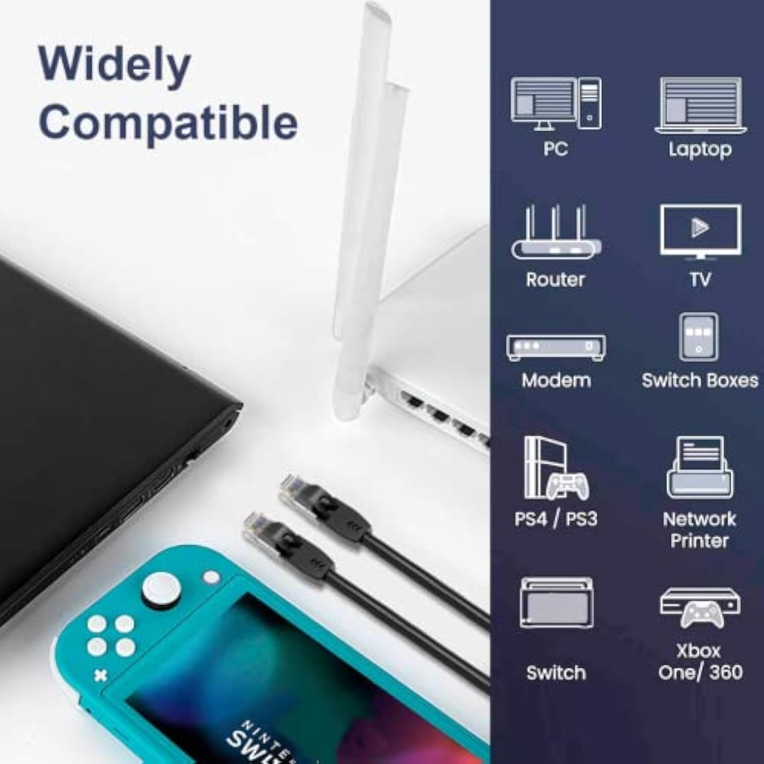 CableCreation Long Cat6a Ethernet Cable 20ft 10Gbps RJ45 LAN Network Cable, Gi