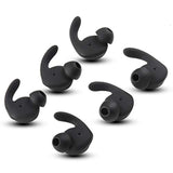 6Pcs Earbuds Cover In-Ear Tips Soft Silicone Skin Earpiece Ear Hook Buds Replacement For Hua-Wei Xsport/Honor Am61 Sports Bluetooth Headset, S/M/L, Black