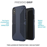 Speck Products Presidio Grip iPhone Xs/iPhone X Case, Eclipse Blue/Carbon Black