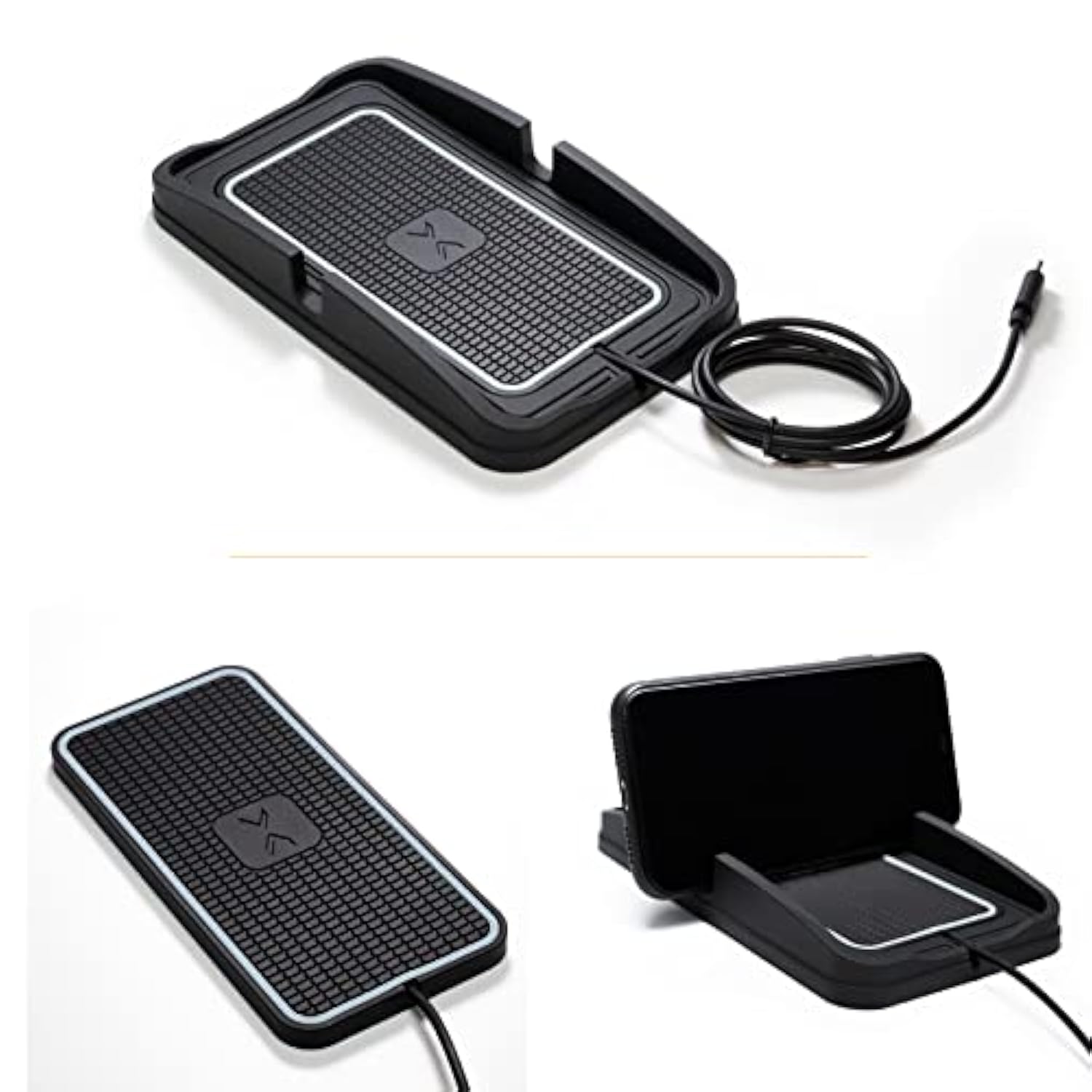 Wireless Charger Car Fast Charging Pad, 15W Wireless Phone Charger Cell Phone Cordless Flat Charging Mat Compatible With Iphone 11/12/12/14/15 Galaxy S21/S22/S23/24 Note10(Xp01)