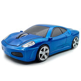 Wireless Car Mouse, 2.4Ghz Optical Gaming Mouse Cool Sport Car Wireless Mouse, Dpi 1600, 3D - Blue