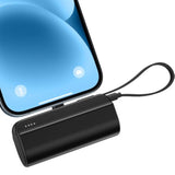 5000Mah Mini Portable Charger Power Bank Compatible With Iphone 14/13/12/11/Xr/Xs/X/8/7/6, Mfi Certified Ultra-Compact 20W Pd Fast Charging Small Cute Battery Pack(Black)