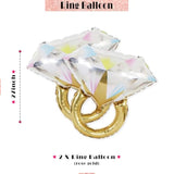 Partyforeve 2 Gold Glitter Ring Bachelorette Balloons 40In Bottle Glass Bridal Decor