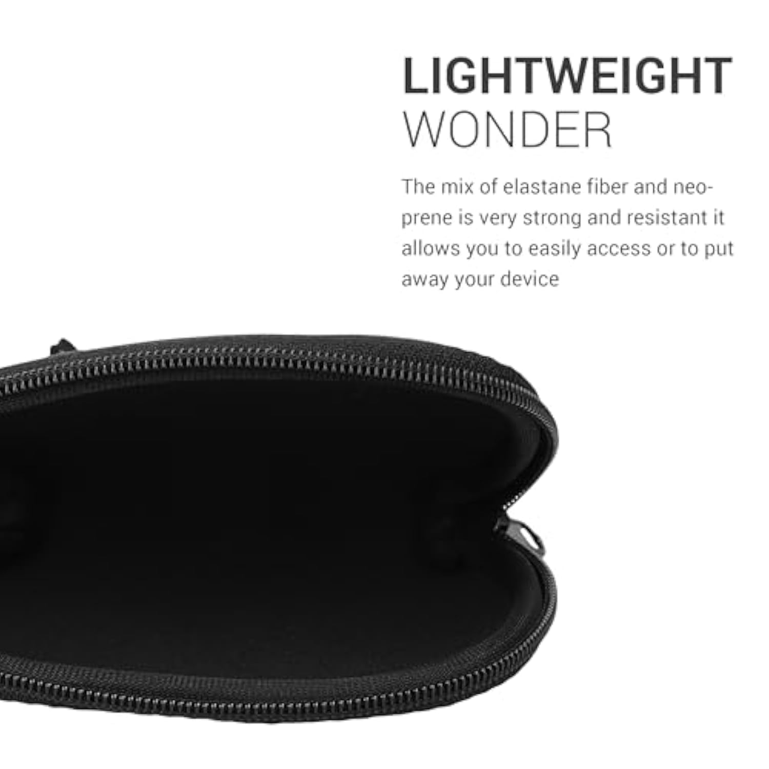 kwmobile Neoprene Case Compatible with Logitech M220 Silent / M235 / M185 - Case for Mouse Soft Pouch Carry Bag - Black