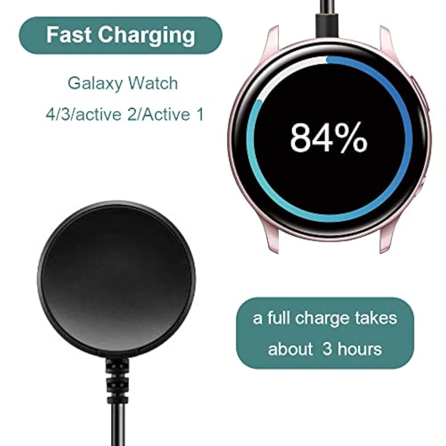 Charger For Samsung Galaxy Watch 4/4 Classic/3/Active 2/Acitve, Replacement Usb Charging Cable Cord Dock Stand For Galaxy Watch 6/5/4//3/Active 2/Acitve
