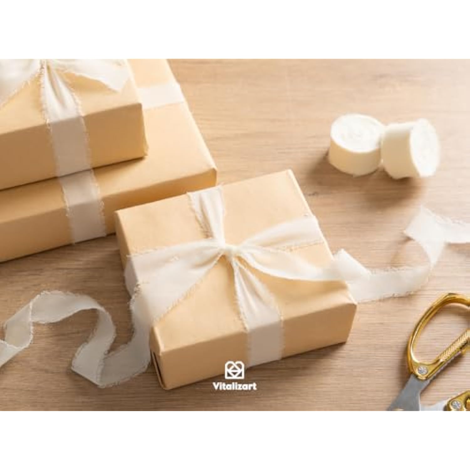 Ivory White Chiffon Silk Ribbon 1" X 21 Yd Fringe Fabric Package (3 Rolls * 7 Yd) For Wedding Invitations Bridal Bouquets Decorations Gifts Wrapping & Bow Making Cream