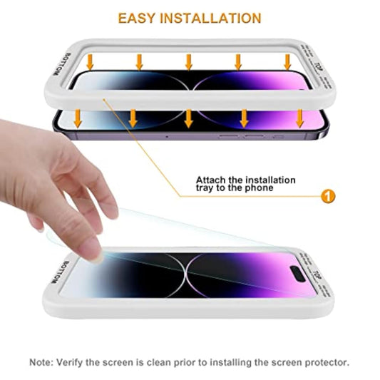 (2 Pack) Designed For Iphone 14 Pro Max (6.7 Inch)+ Camera Lens Tempered Glass Screen Protector With (Easy Installation Tray), Anti Scratch, Bubble Free