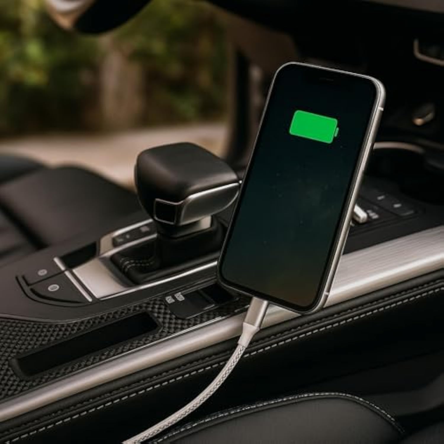 Leather Fast Charging Phone Usb-A To Usb-C Cable Stylish Usb Phone Charger For 3.3Ft Data Sync Cord For Smartphones (Brown)