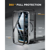 For Iphone 17 Pro Max Case 6.9" Full-Body Phone Case With Built-In Glass Screen Protector& Full Camera Protector,[Magnetic With Magsafe] Drop Proof 17 Promax Cover, Black