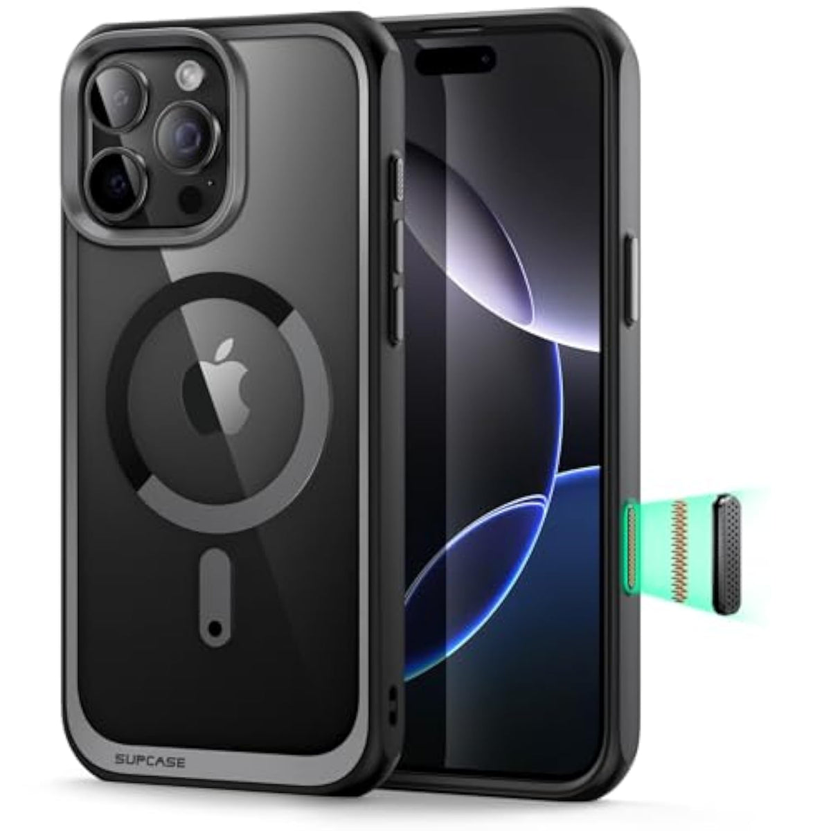 SUPCASE for iPhone 16 Pro Case with Camera Control Capture Button (Unicorn Beetle Mag), [Compatible with MagSafe] Slim Protective Magnetic Phone Case for iPhone 16 Pro 6.3'' 2024, Black