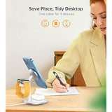 3 In 1 Wireless Charging Station For Multiple Devices, 15W Fast Wireless Mag-Safe Charger Stand For 14 13 12 Pro Max/Plus/Pro/Mini, Mag Charger For Iwatch Ultra/8/7/Se/6/5/4/3/2, Airpods