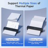 Portable Printer Wireless For Travel - Bluetooth Mobile Printer Support For 8.5"X11" Us Letter, Inkless Compatible With Ios, Android, Laptop For Office, Car And Home (300Dpi, Black)