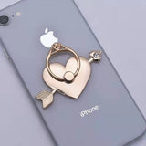 Love Heart Ring Holder For Cell Phone Case, Cupid'S Arrow Bling Glitter Sparkly Cell Phone Ring Holder For Iphone, Gold Iphone Ring Holder Grip For Smartphone, Cute Pop Ring Finger Kickstand Stand