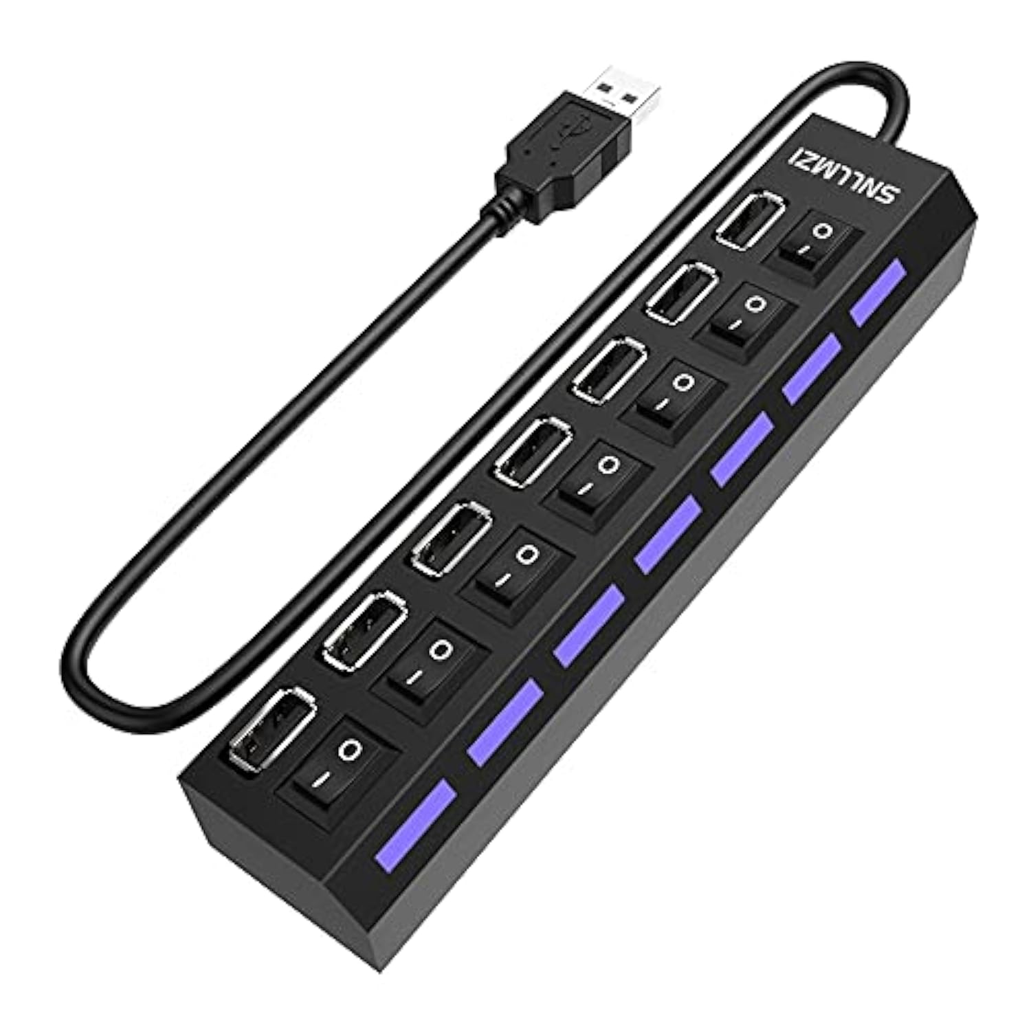 Usb Hub, 7 Port Usb 2.0 Hub Led Portable High-Speed Compatible For Imac Pro, M
