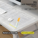 ?Transparent? Excel Cheat Sheet Desk Pad Mouse Pad(35.4"X15.8") Pvc Extra Large Office Keyboard Shortcuts Mousepad,Office Desk Accessories Mouse Pad Computer,Pc Gaming Non-Slip Xxl Desk Mat