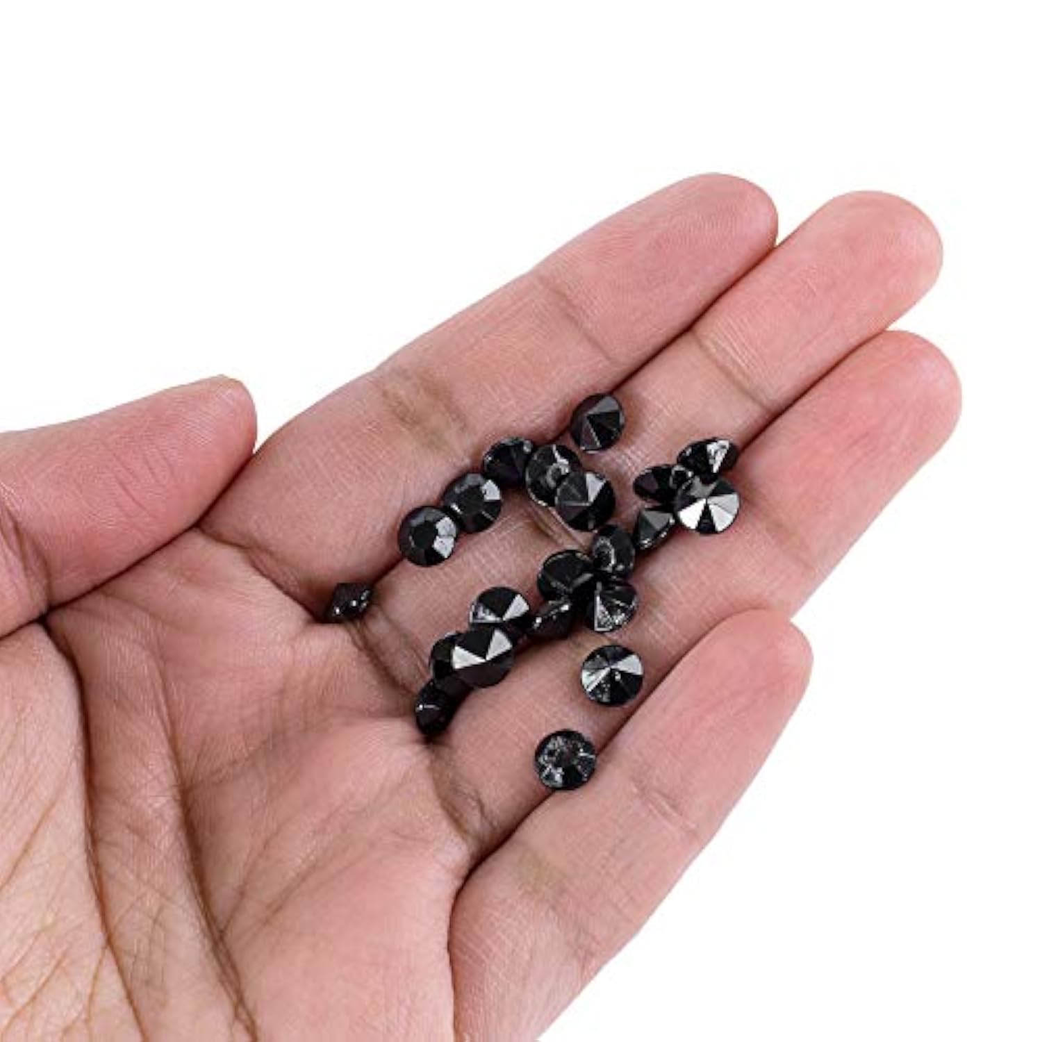 2000 Black Diamond Table Confetti Wedding Bridal Shower Party Decorations 1 Carat 6.5Mm Black
