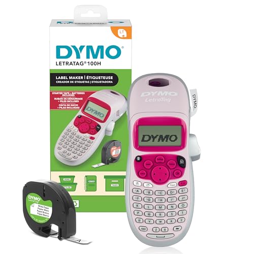 Letratag Lt-100H Handheld Aesthetic Label Maker, Abc Keyboard Label Printer With Easy-To-Use, 13 Character Lcd Screen, Great For Home & Office Organization, Pink