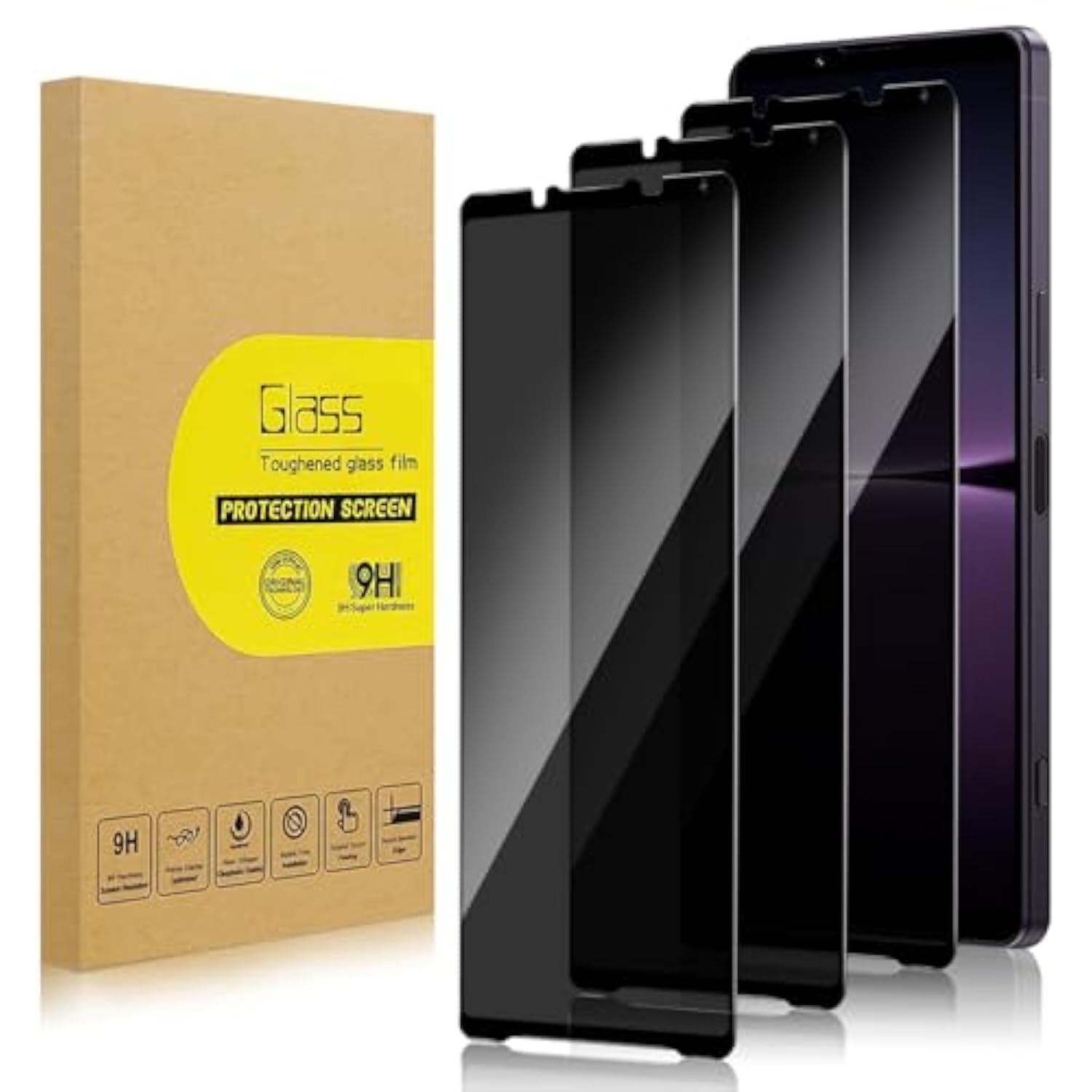 3 Pack Privacy Screen Protector For Sony Xperia 1 ?/ Sony Xperia 1?[Anti-Spy Tempered Glass], Ultra Hd, Anti-Scratch, Bubble-Free, Easy Install 9H Protective Glass For Xperia 1 ?/ Xperia 1?