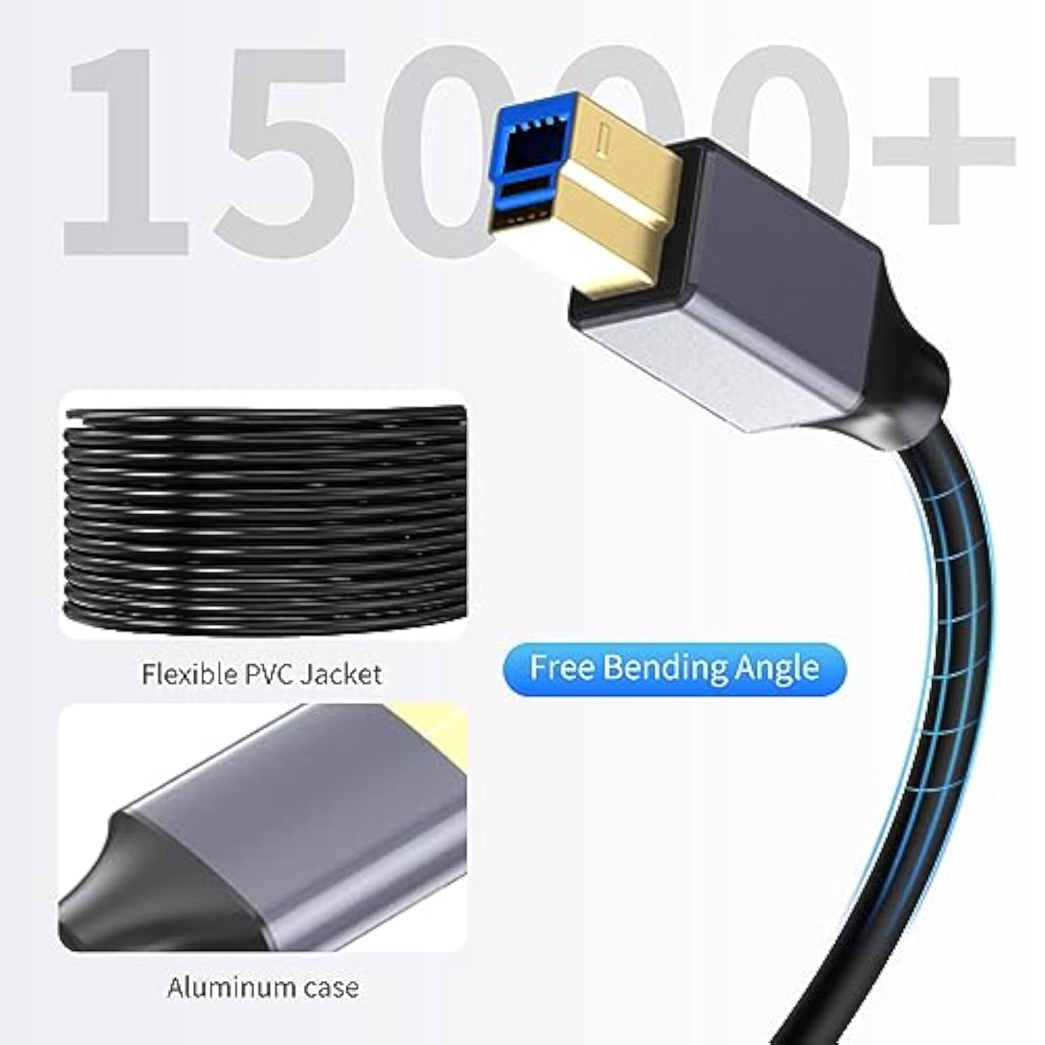 Usb 3.0 Printer Cable 50Ft, Usb A To Usb B 3.0 Printer Cable, Usb 3.0 Type B P