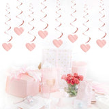 Pink Valentines-Day Heart Party-Decorations Garland - 18Pcs Romantic Special Night Galentines Swirl Streamers Banner,Engagement Baby Shower Wedding Anniversary Love Hanging Decor