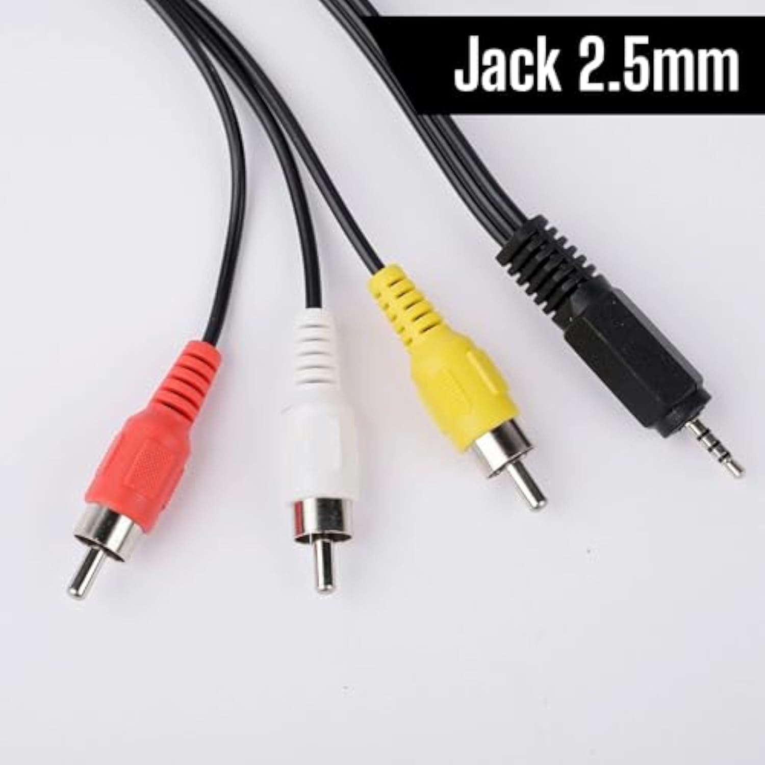 Connector And Terminal 2.5Mm Mini Stereo Aux Jack Male To 3 Rca Audio Av Video