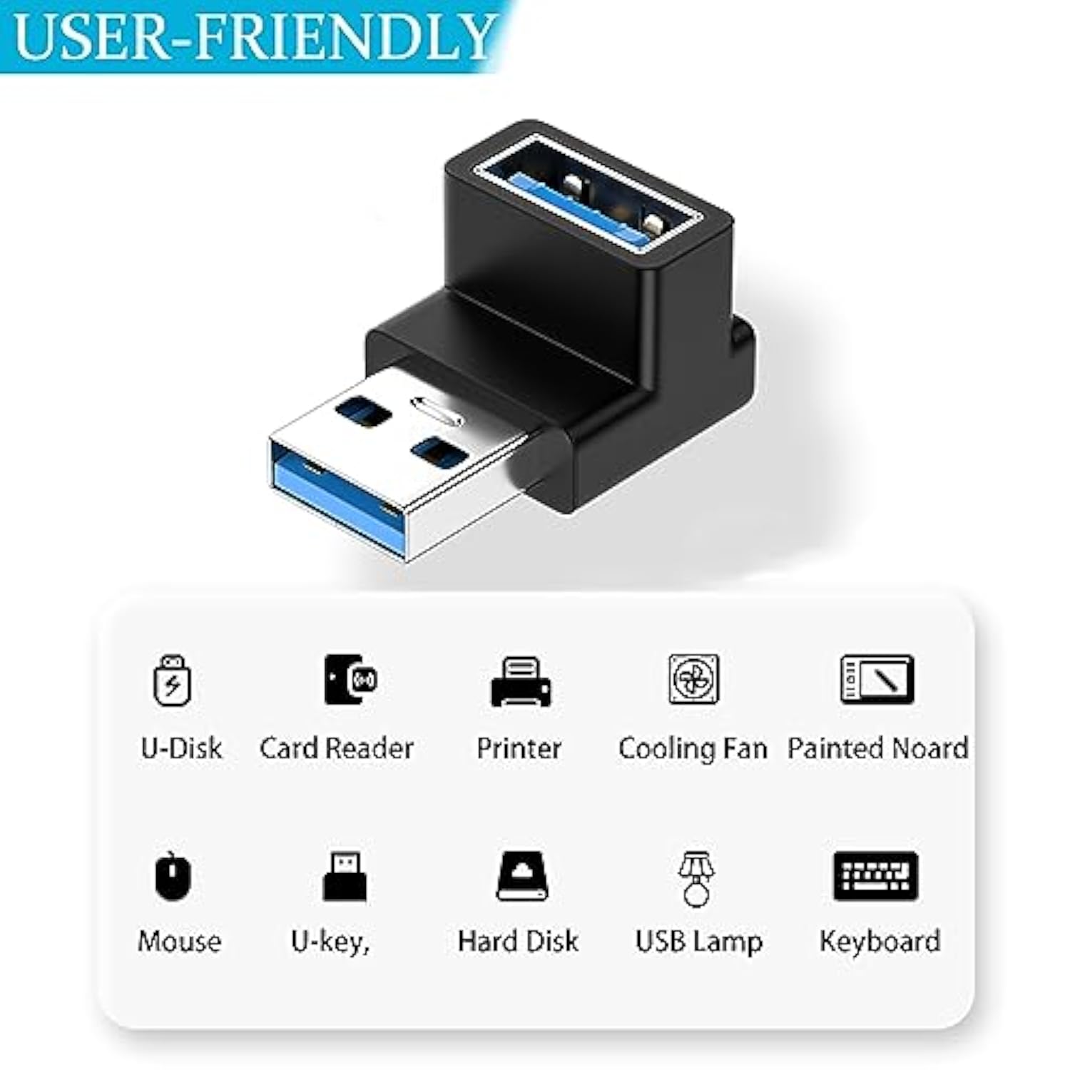 6 Pack 10Gbps Usb 3.0 Male To Female Adapter Up Down Left Right 90 Degree Righ