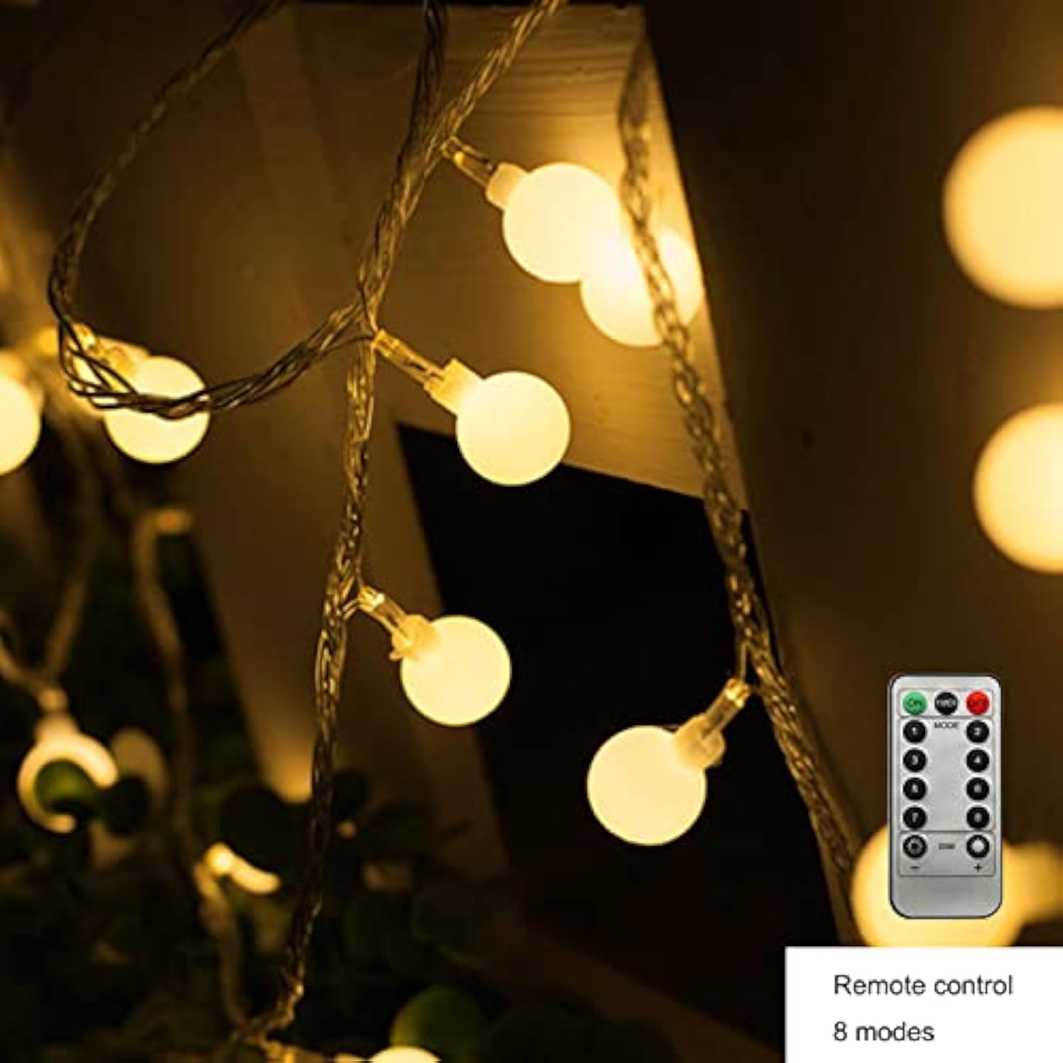 Led Ball String Lights, 19.6Ft 40Leds Globe Waterproof Fairy String Lights With Remote Control Usb Powered, Decorations