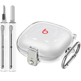 ?With Safety Lock? For Beats Fit Pro Case Cover,Cleaner Kit For Beats Fit Pro,Accessories With Anti-Lost Keychain/Silicone Wrist Strap(Clear)