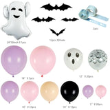 Halloween Balloon Garland Kit: Pink, Purple, Black Balloons with 3D Bats